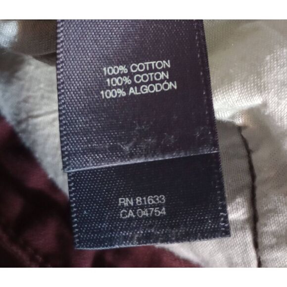 Kenneth Cole Reaction Pants Men's 32 30 Straight Leg‎ Maroon khaki's - Picture 7 of 8